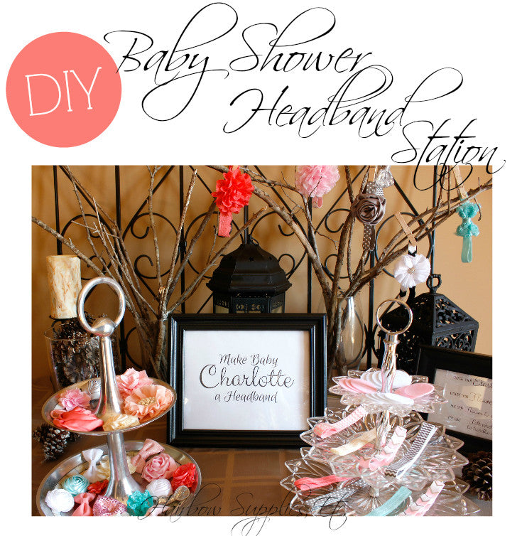 Headband Making Kit For Girls Pink & Grey Headband Kit Baby Shower Headband Kit Baby Shower Headband