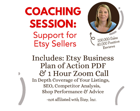 Etsy Coaching - Includes 1 Hour Consultation to Help New and Established Etsy Shop Owners