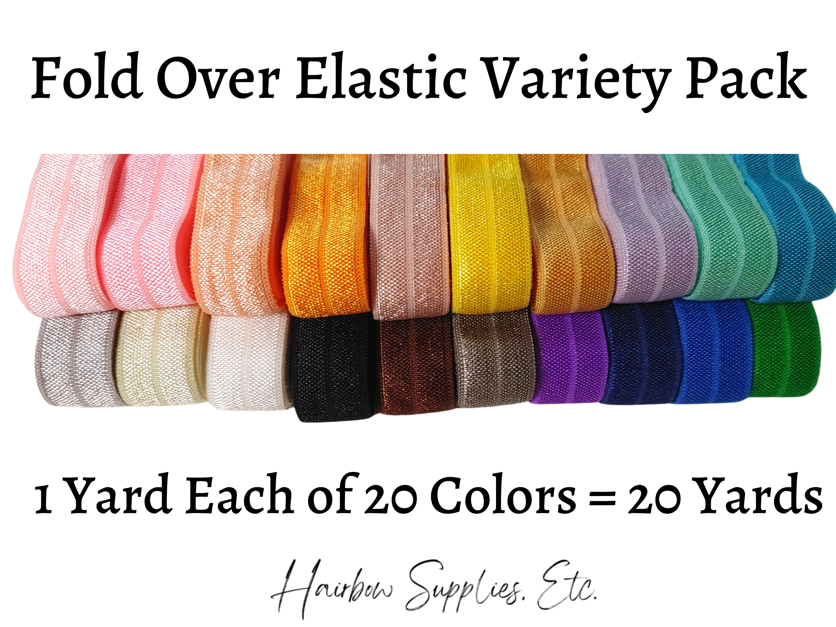 Solid Fold Over Elastic Variety Pack 5/8 inch 20 yd 1 yard Each