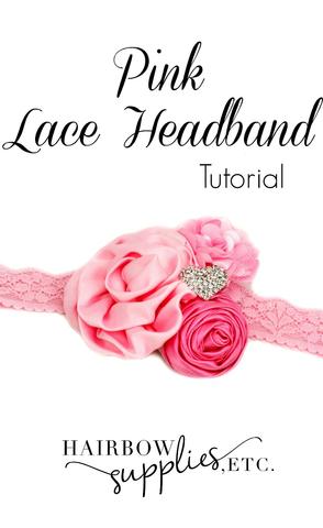 Pink DIY Lace Baby Headband Tutorial