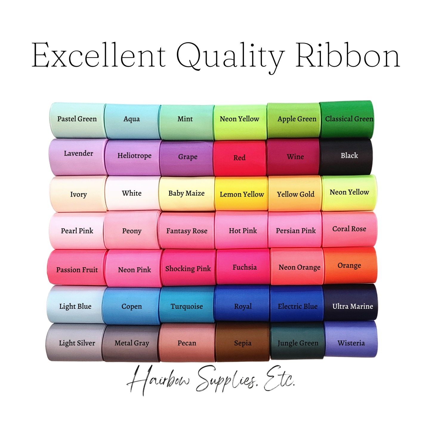 5/8 Inch Grosgrain Ribbon - Solid Ribbon for Bows, Wreaths & DIY