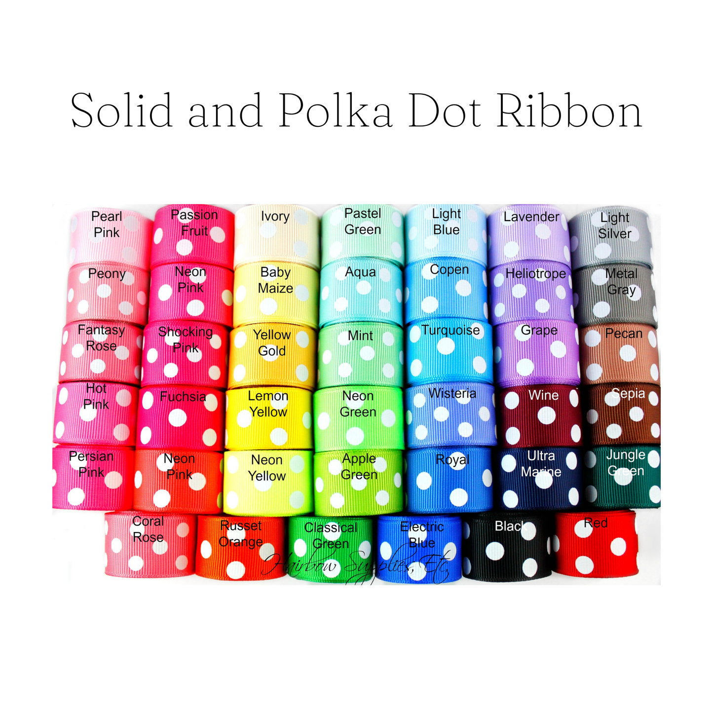 5/8 Inch Grosgrain Ribbon - Solid Ribbon for Bows, Wreaths & DIY