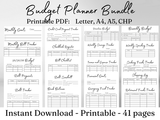 Budget Planner Bundle, Finance Planner Printable, Finance Planner Bundler Finance Planner Inserts Finance Tracker Finance Budget Planner PDF