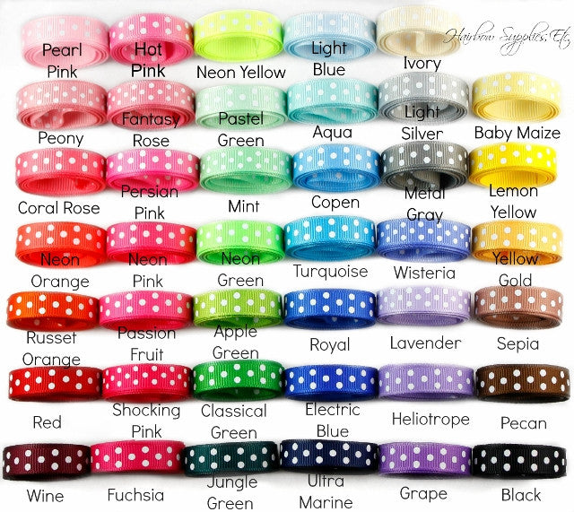 Ribbon - swiss dots 3/8 inch